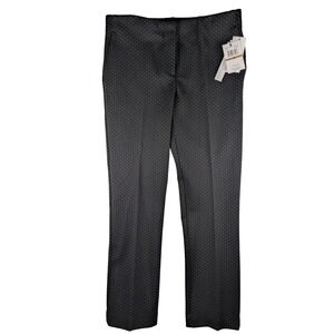 Amanda Chelsea Polka Dot Career Pants Stretch Black Business Size 2